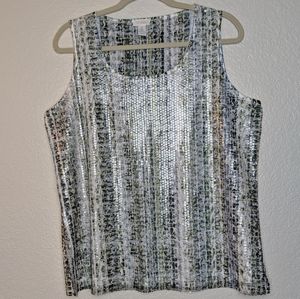 Chico's sequin snakeskin tank top. Sz 2 (12)